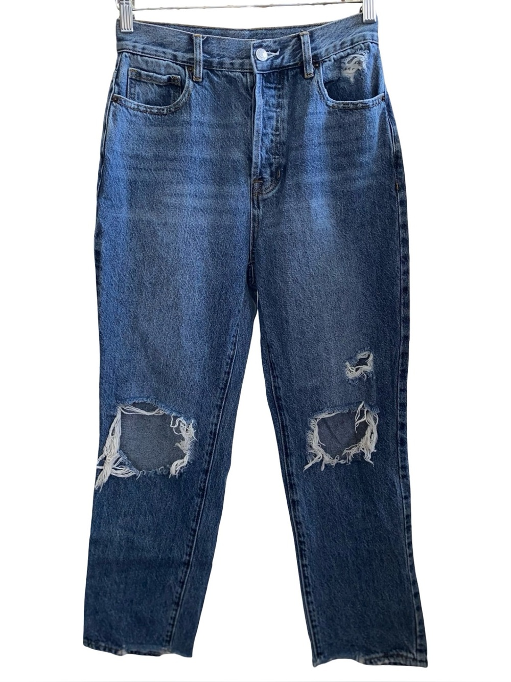 Pacsun Women’s Blue Distressed High Waisted Straight Leg Jeans Size 26